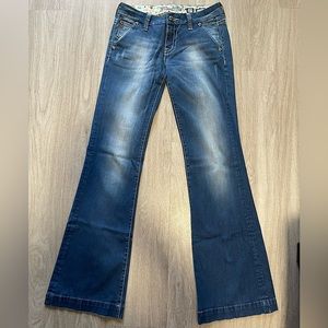 MISS ME JEANS JS4480W5 FLARE WIDE LEG 27/4 DISTRESSED STRETCH